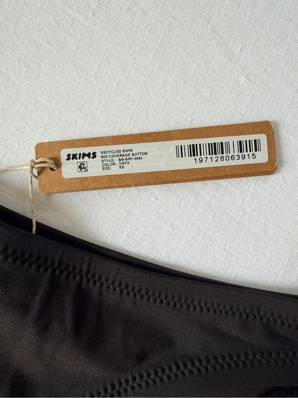 SKIMS Black Mid-Coverage Bikini Bottoms